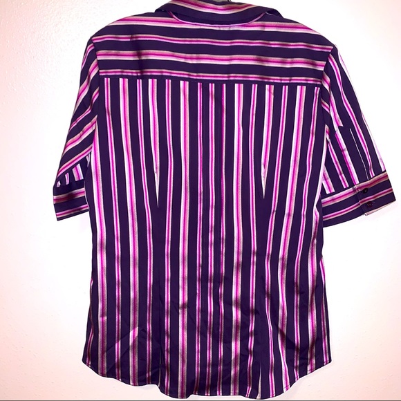 New York Company Stretch Stripe Button Down Shirt - Picture 8 of 8